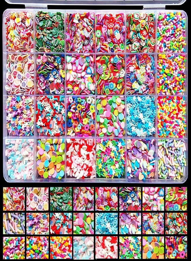 EHOPE Fake Sprinkles Fruit Clay Slices Clay Sprinkles Polymer Slices Faux Sprinkles DIY Nail Art Supplies Making Kit Decoration Arts Crafts for Nail Art and Cellphone Decorations (24 Styles) - Image 1